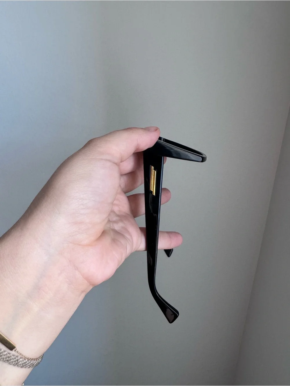 Bottega Veneta Black Oversized Rectangular Sunglasses